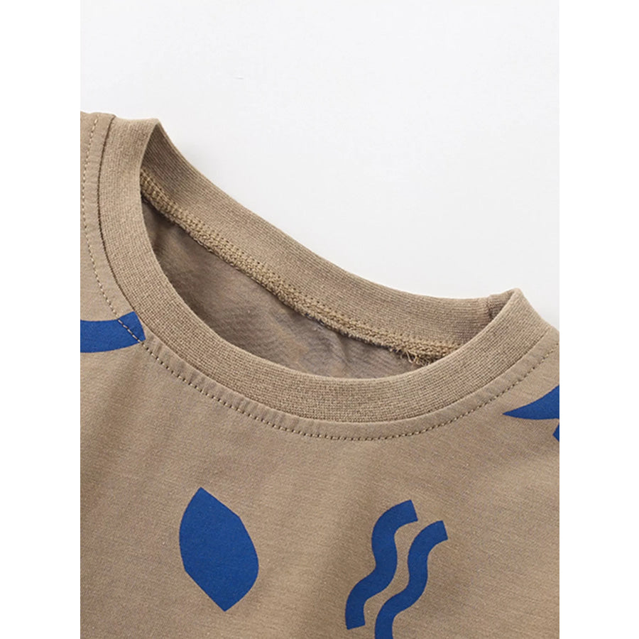 Children’s Dinosaur Round Neck Top and Shorts Set Apparel and Accessories