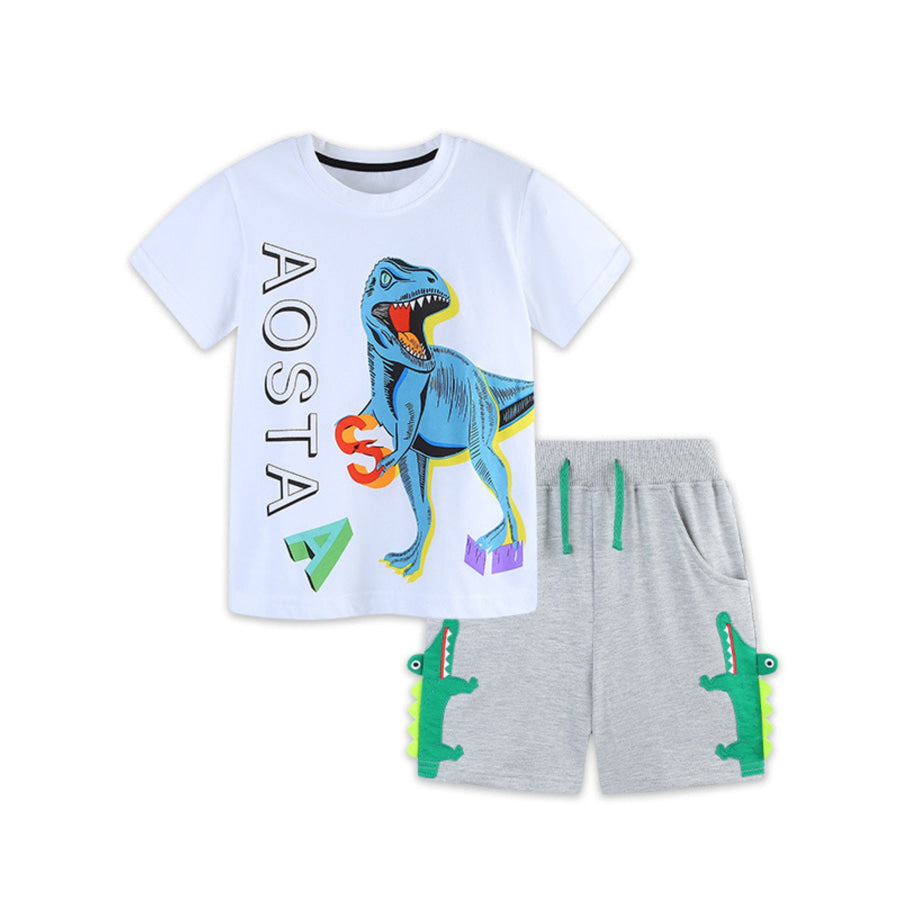 Children’s Dinosaur Short Sleeve T-Shirt & Shorts Set Apparel and Accessories