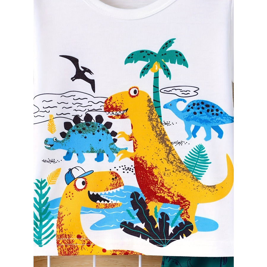 Children’s Dinosaur Short Sleeve Tee and Shorts Set Apparel Accessories