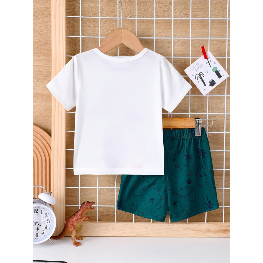 Children’s Dinosaur Short Sleeve Tee and Shorts Set Apparel Accessories