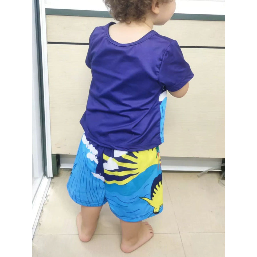 Children’s Dinosaur Short Sleeve Tee and Shorts Set Apparel and Accessories