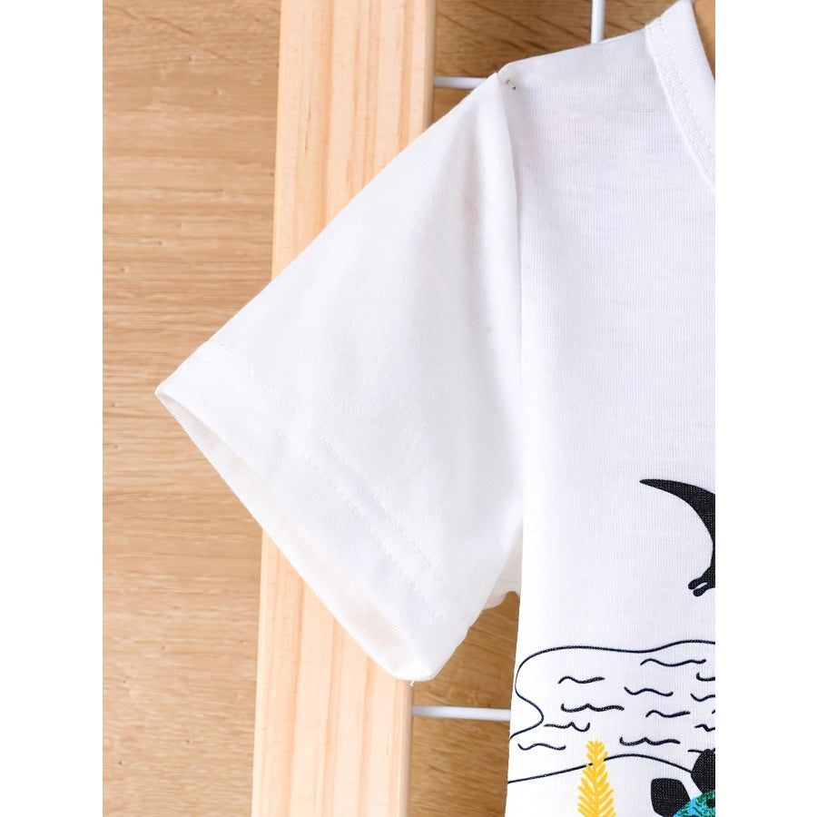 Children’s Dinosaur Short Sleeve Tee and Shorts Set Apparel Accessories