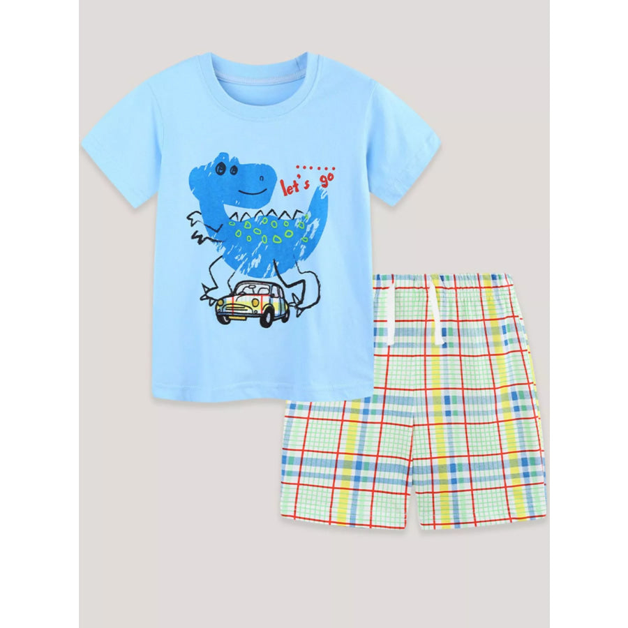 Children’s Dinosaur Short Sleeve Tee and Shorts Set Apparel and Accessories