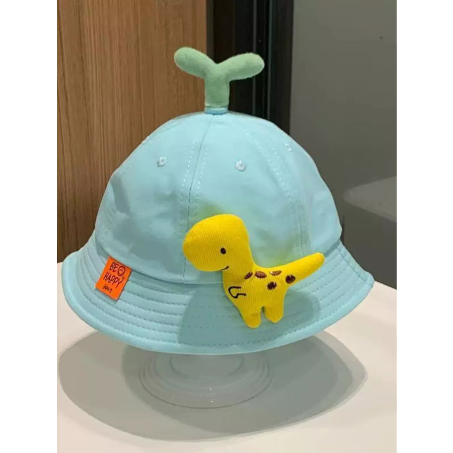 Children’s Dinosaur & Sprout Decor Bucket Hat Sky Blue / One Size Apparel and Accessories