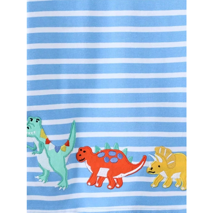 Children’s Dinosaur Striped Long Sleeve T-Shirt Apparel and Accessories