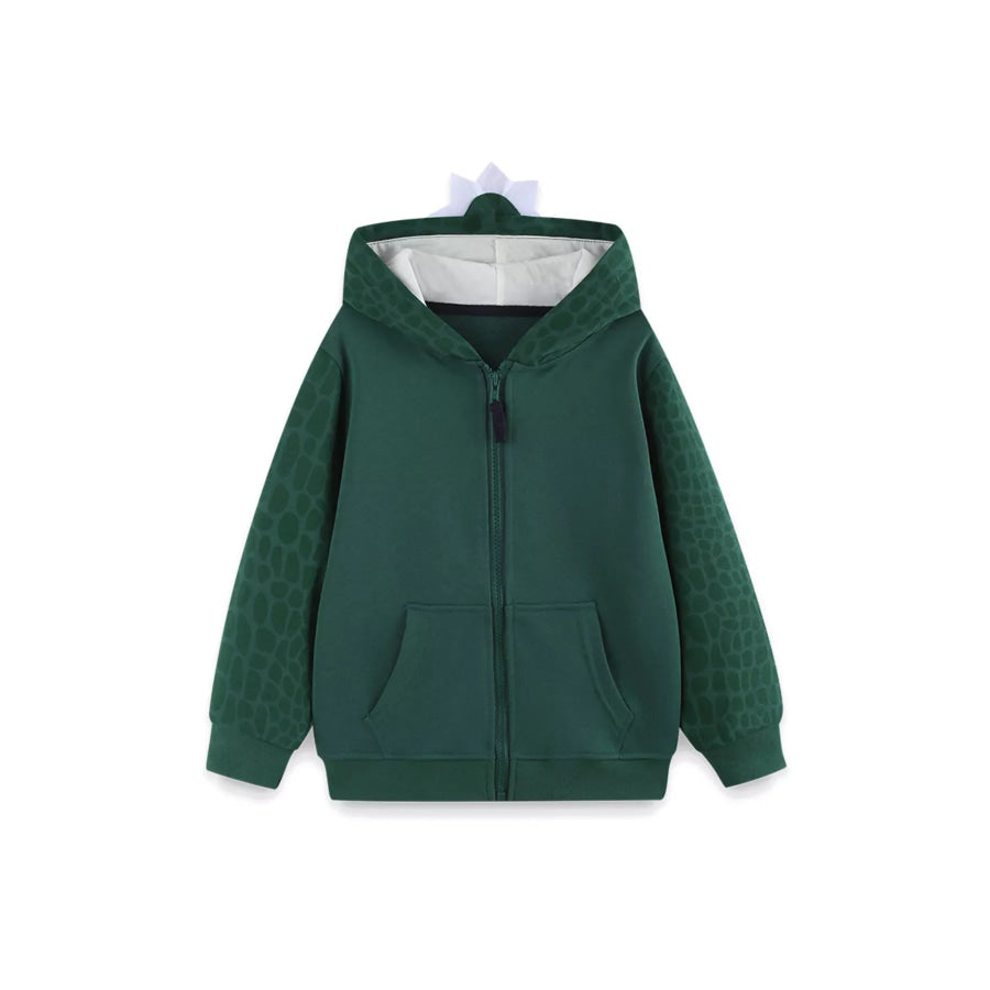 Children’s Dinosaur Texture Pattern Zip-Up Hoodie Apparel and Accessories