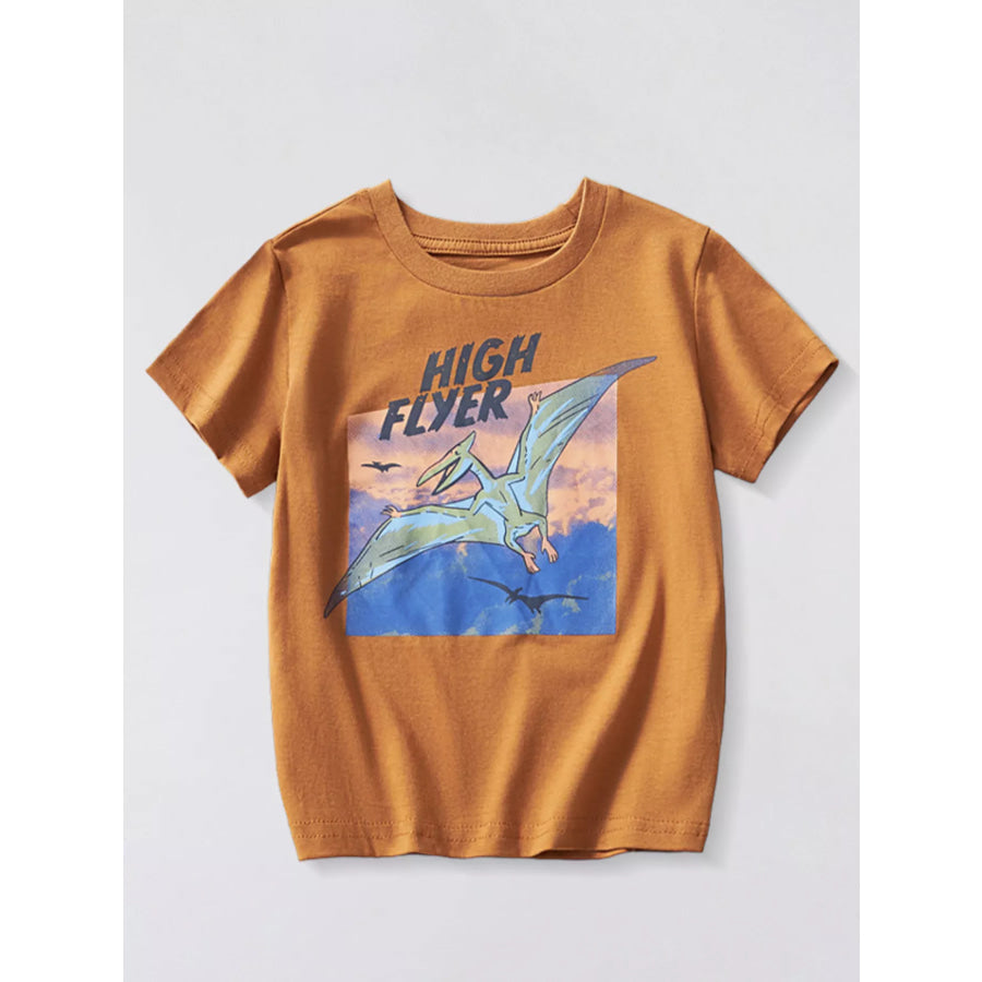 Children’s Dinosaur Triceratops Graphic T-Shirt Caramel / 3Y Apparel and Accessories