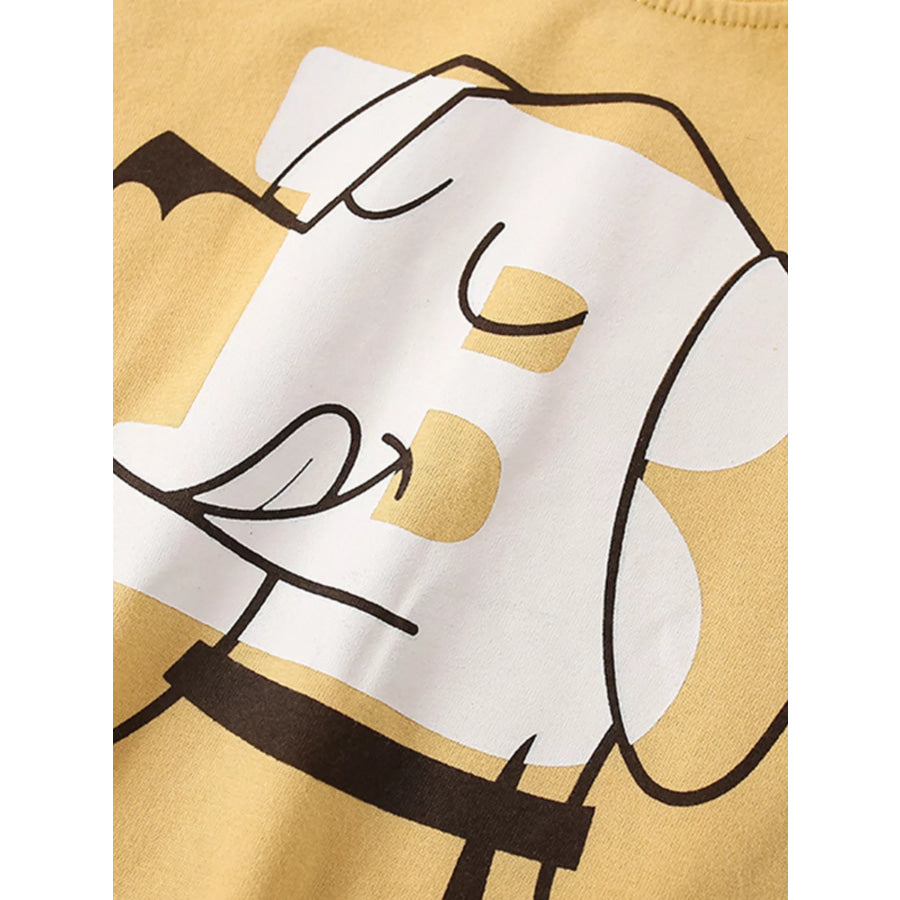 Children’s Dog Graphic Short Sleeve T-Shirt Apparel and Accessories