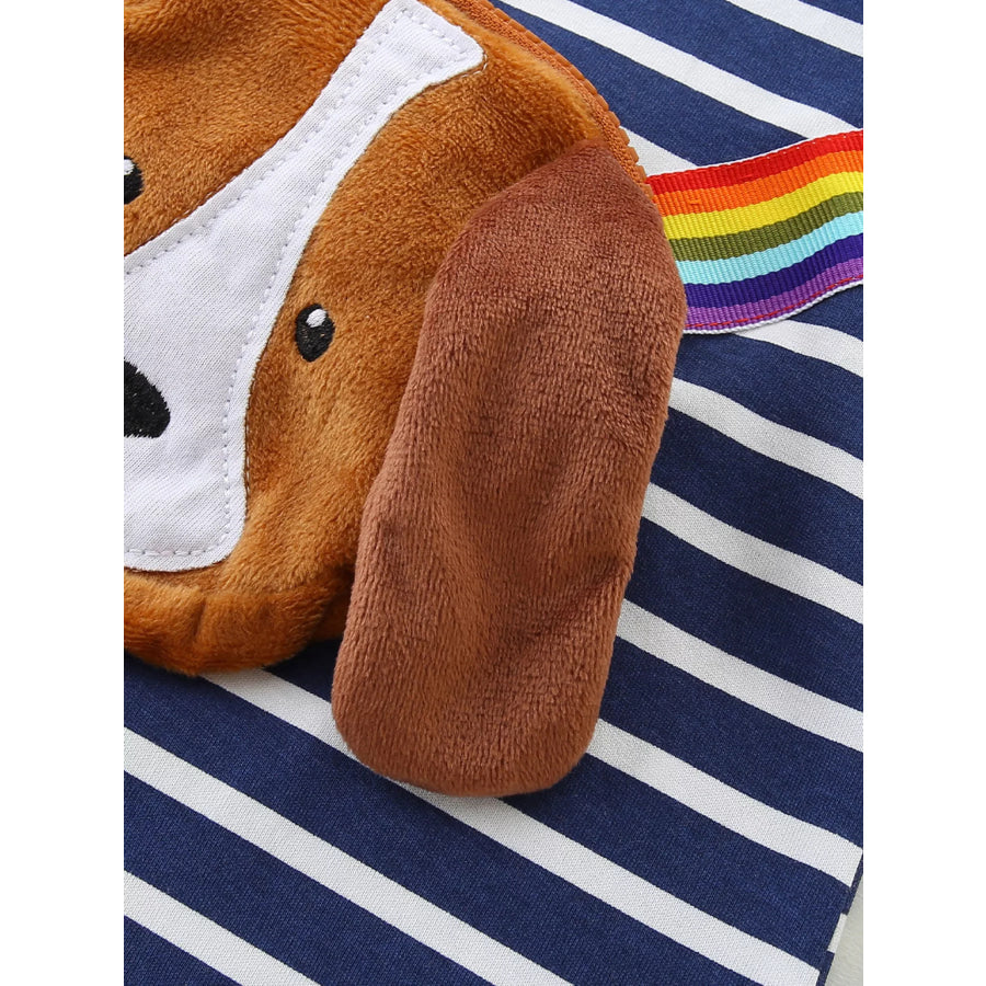 Children’s Dog Striped Long Sleeve Dress Apparel and Accessories