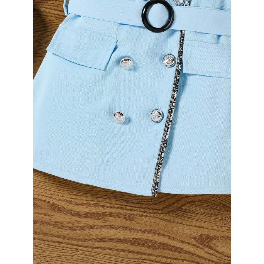 Children’s Double Breasted Belt Dress Apparel and Accessories