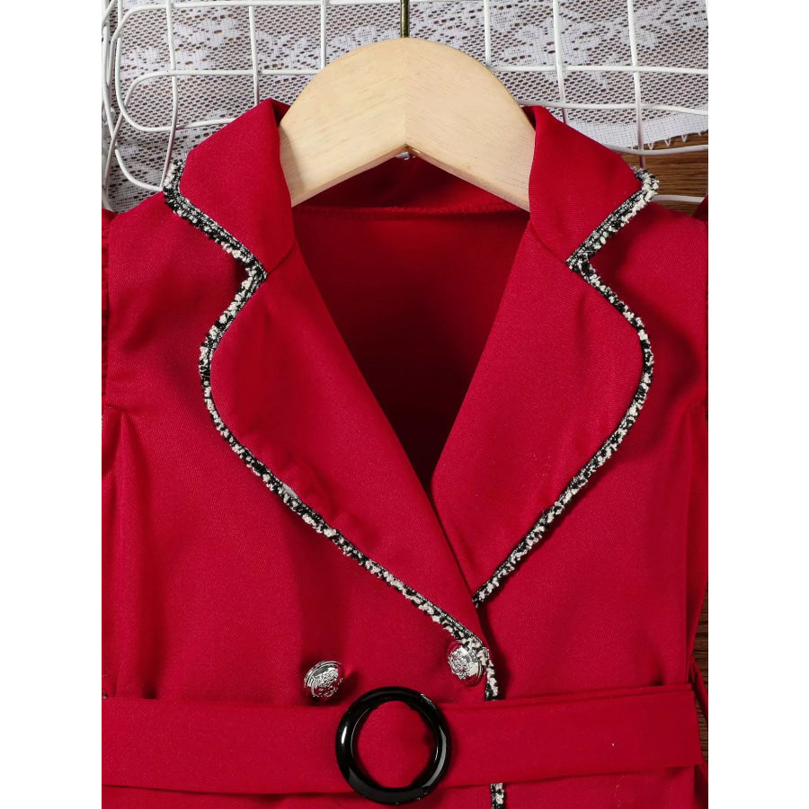 Children’s Double Breasted Belt Dress Apparel and Accessories