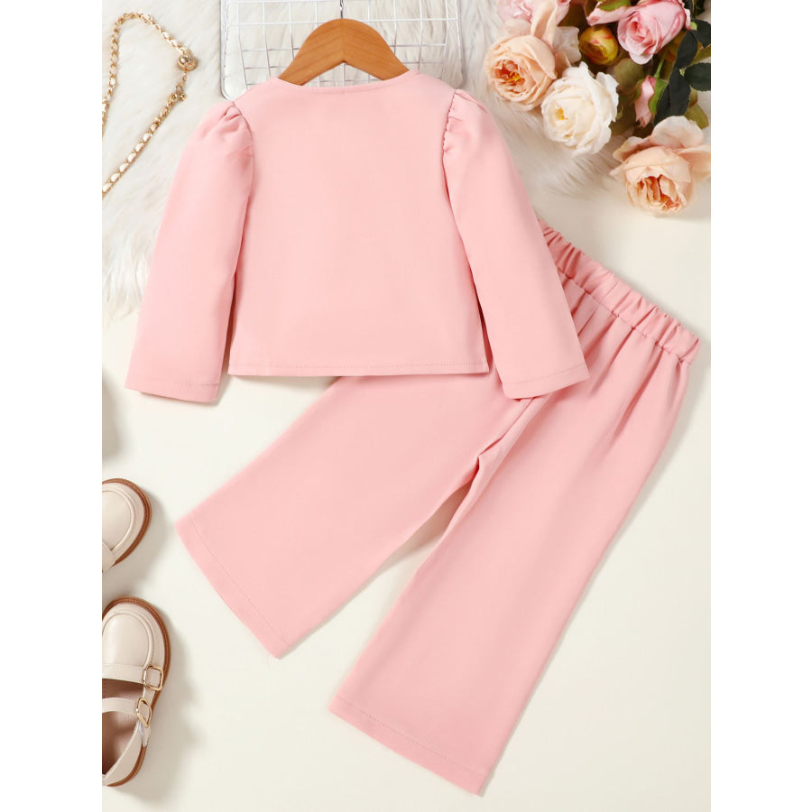 Children’s Double-Breasted Blazer & Wide Leg Pants Set Apparel and Accessories