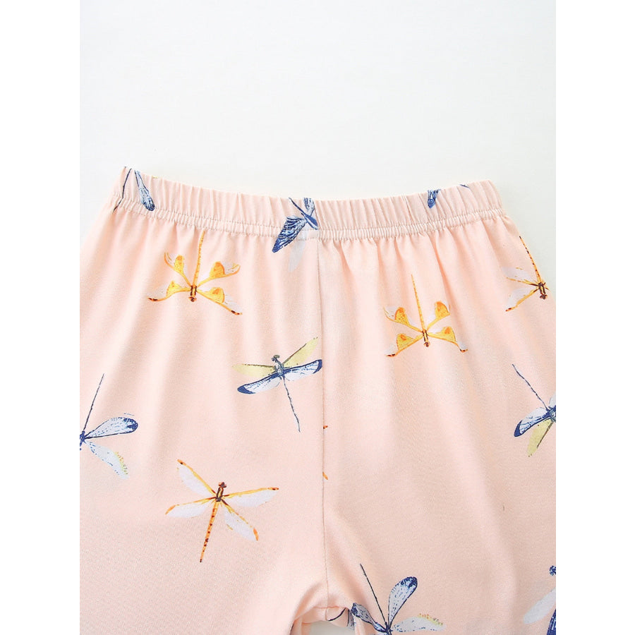 Children’s Dragonfly Print Casual Tee and Shorts Set Apparel and Accessories