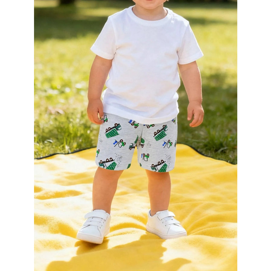Children’s Drawstring Printed Shorts Dark Gray / 2Y Apparel and Accessories