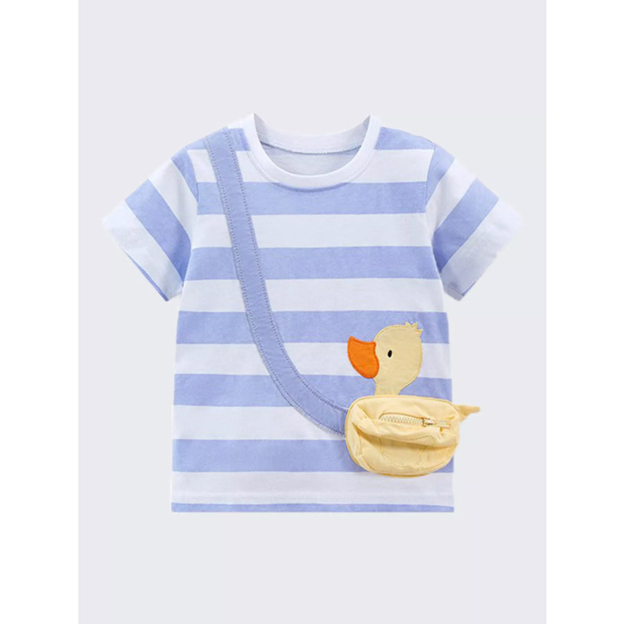 Children’s Duck Applique Striped T-Shirt Apparel and Accessories