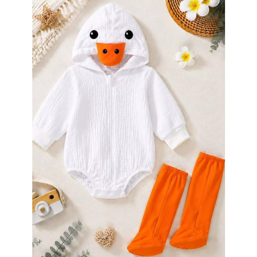 Children’s Duck Hooded Jumpsuit Apparel and Accessories
