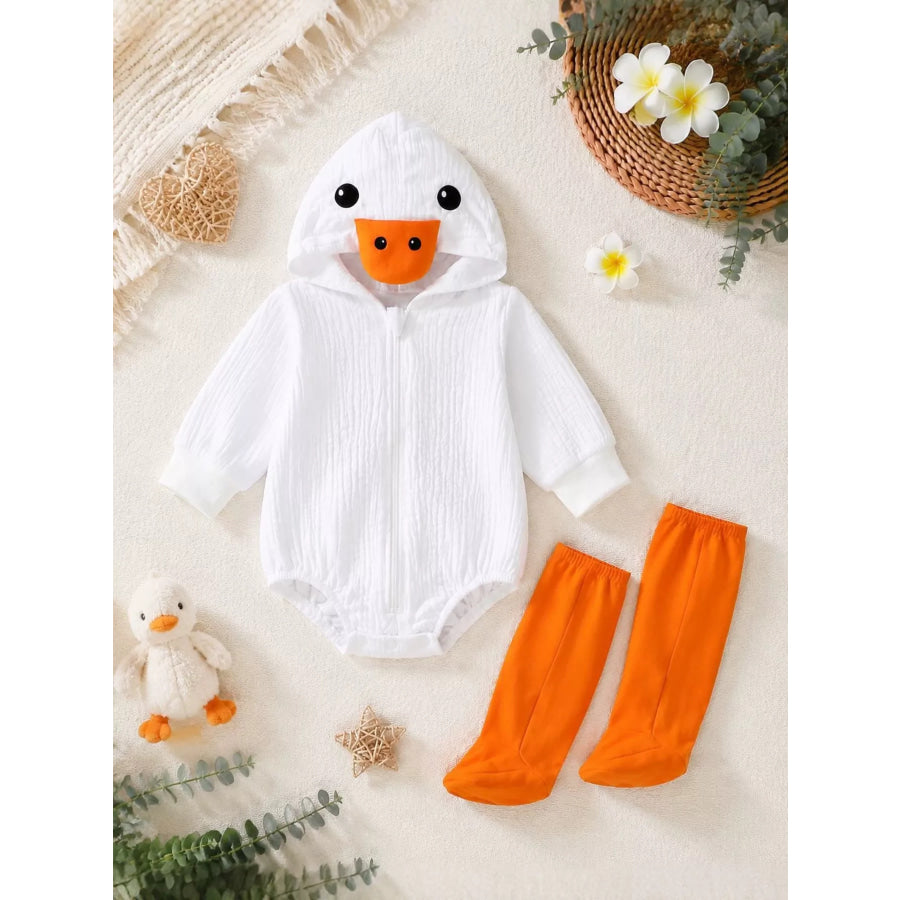 Children’s Duck Hooded Jumpsuit Apparel and Accessories