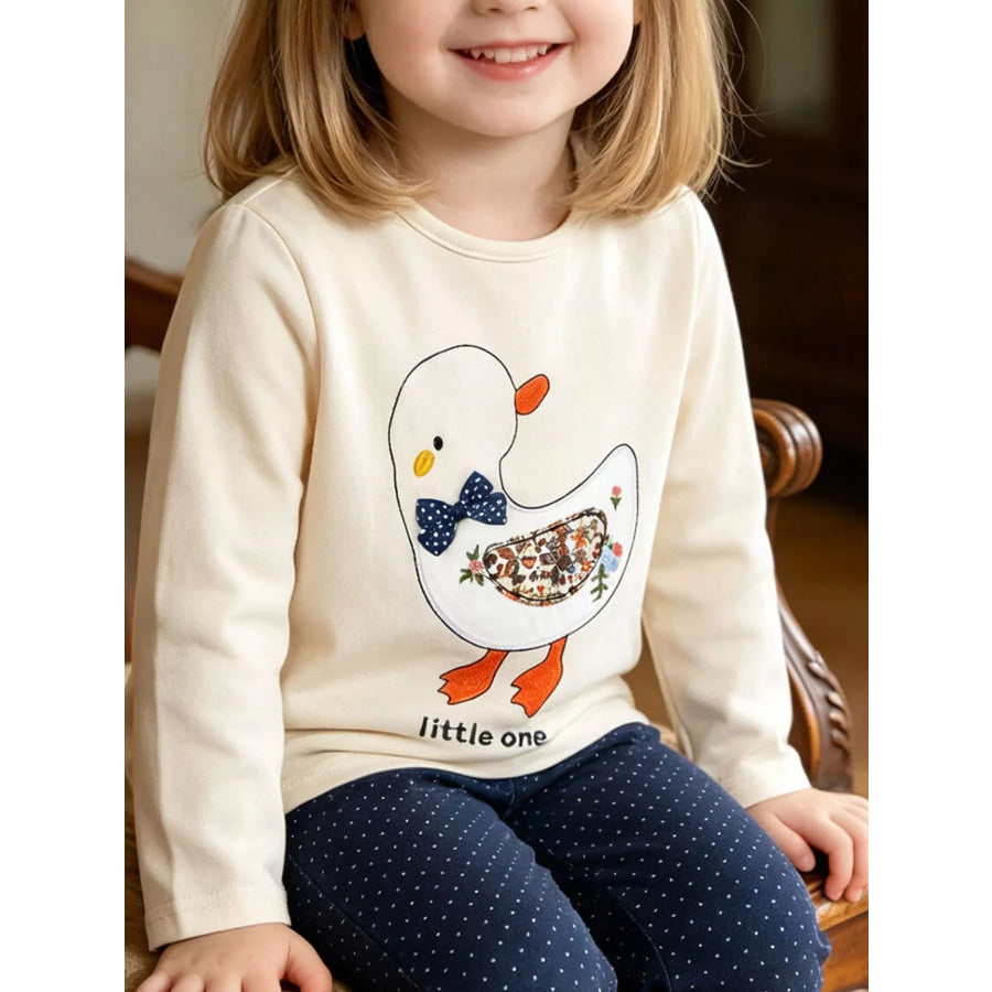 Children’s Duck Long-Sleeve Sweatshirt Cream / 3T Apparel and Accessories