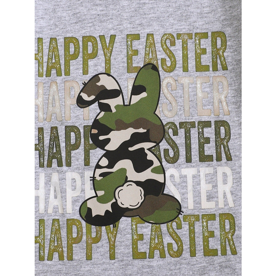 Children’s Easter Bunny Camo Print T-Shirt & Shorts Set Apparel and Accessories