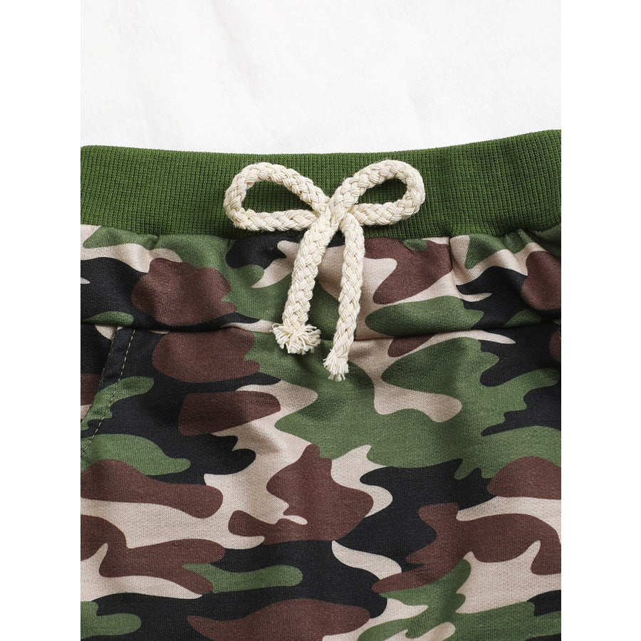 Children’s Easter Bunny Camo Print T-Shirt & Shorts Set Apparel and Accessories