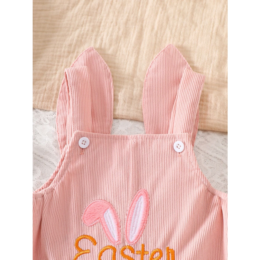 Children’s Easter Bunny Embroidered Corduroy Overalls Blush Pink / 3-6M Apparel and Accessories