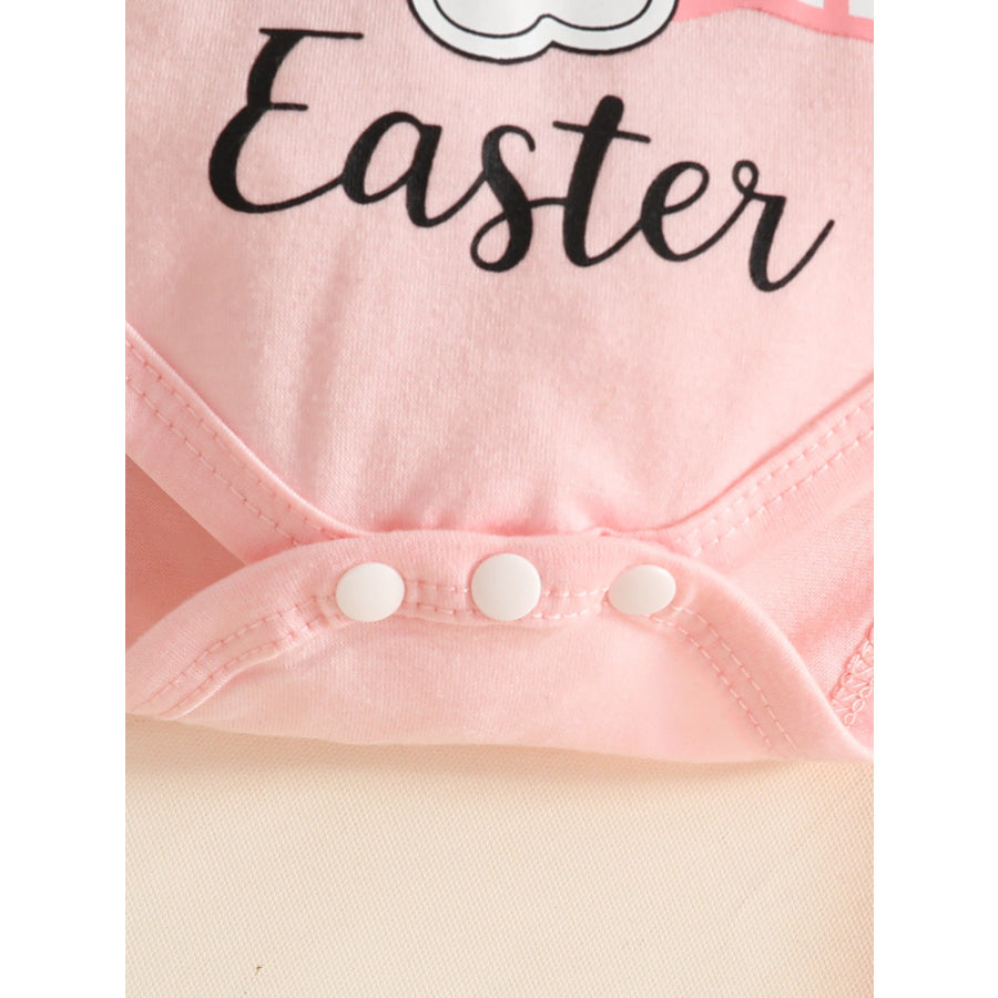 Children’s Easter Bunny Long Sleeve Bodysuit and Pants Set with Headband Apparel and Accessories