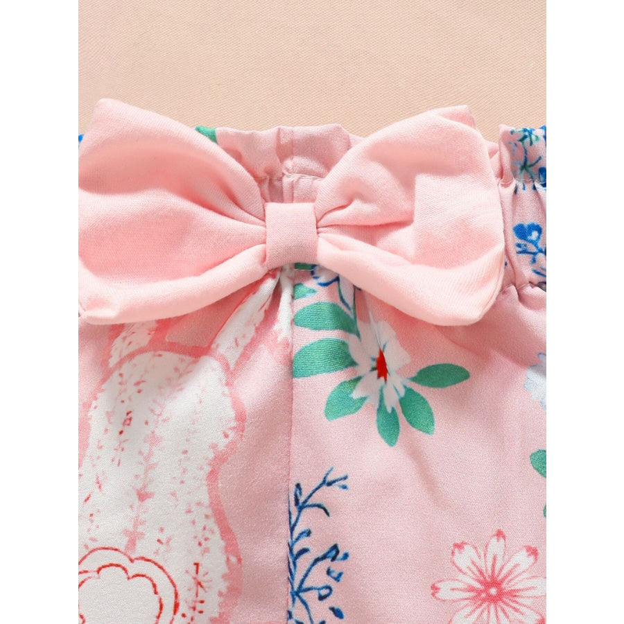 Children’s Easter Bunny Long Sleeve Bodysuit and Pants Set with Headband Apparel and Accessories