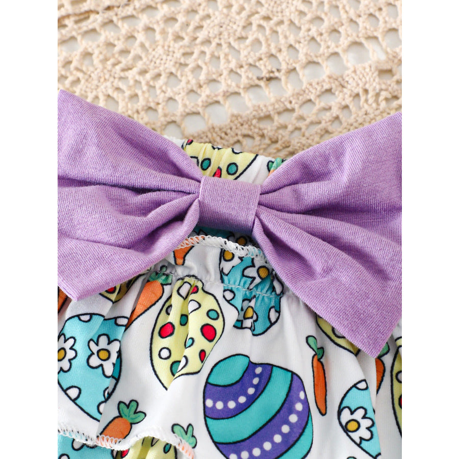 Children’s Easter Graphic Bodysuit and Skirt Set with Headband Apparel and Accessories