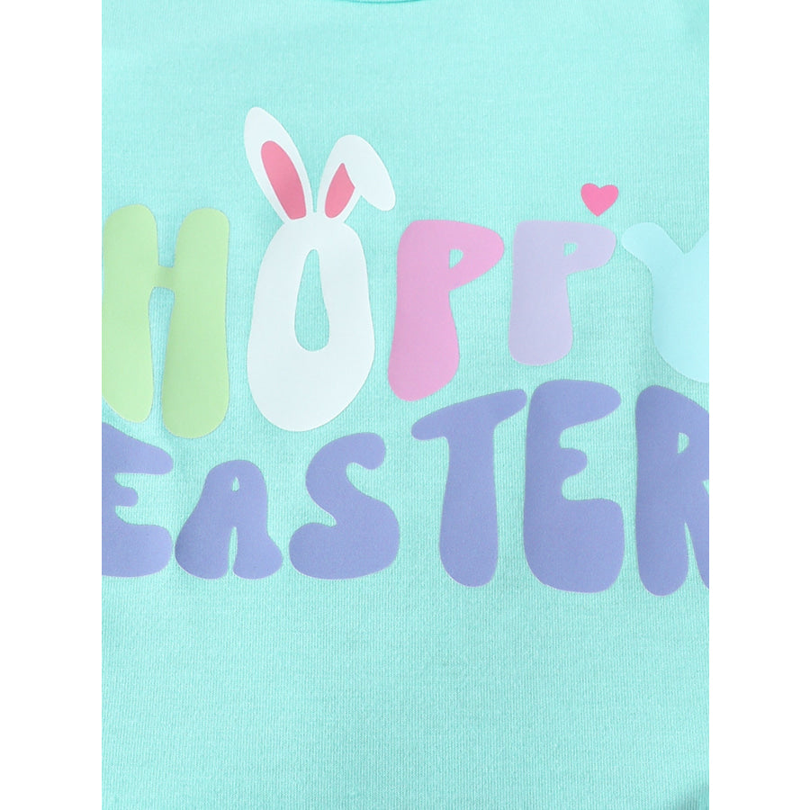 Children’s Easter Graphic Bodysuit and Skirt Set with Headband Apparel and Accessories