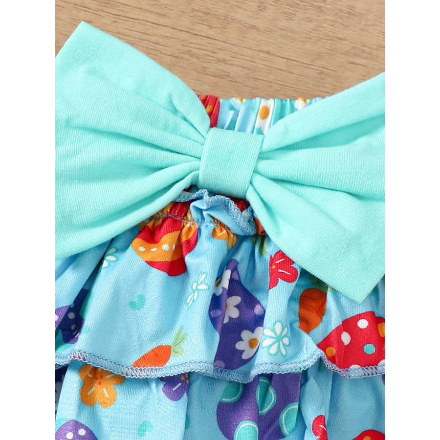 Children’s Easter Graphic Bodysuit and Skirt Set with Headband Apparel and Accessories