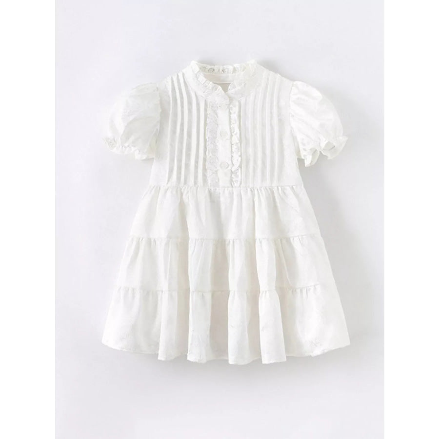 Children’s Elegant Tiered Ruffle Dress White / 6Y Apparel and Accessories