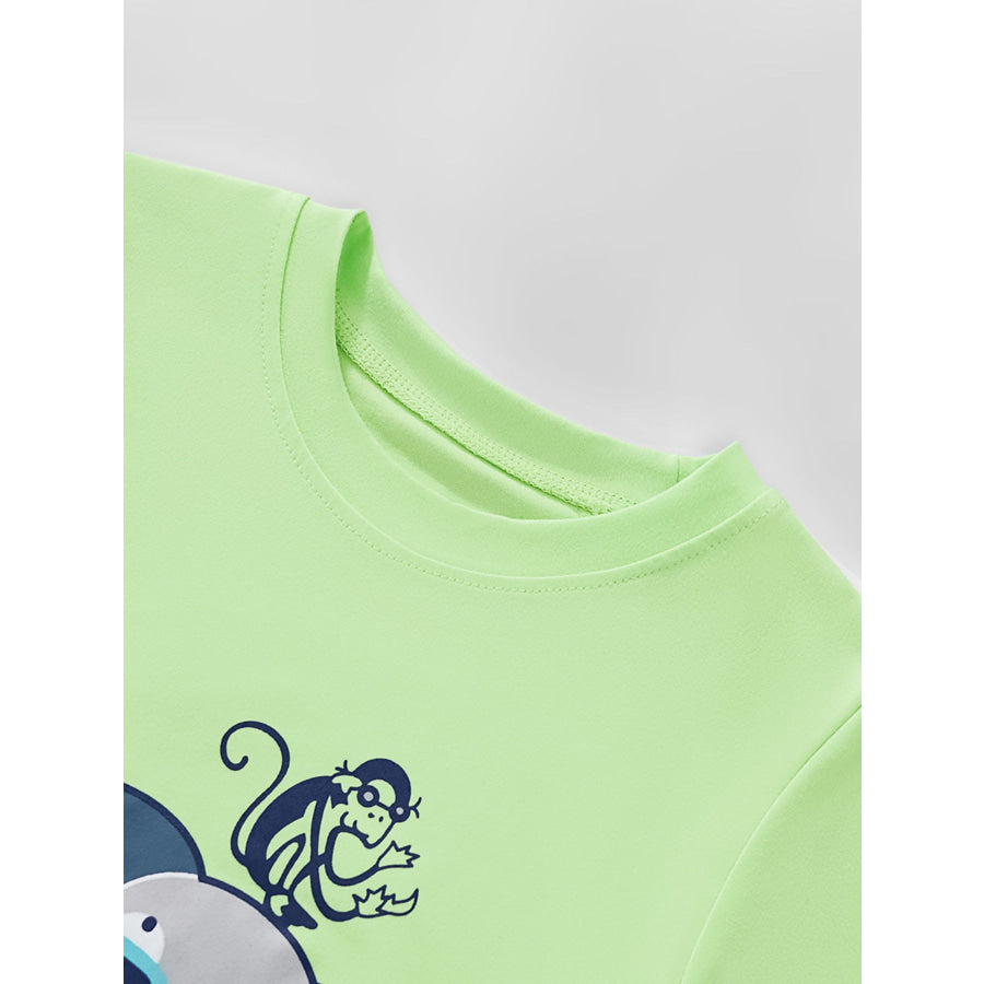 Children’s Elephant Graphic Round Neck T-Shirt Apparel and Accessories