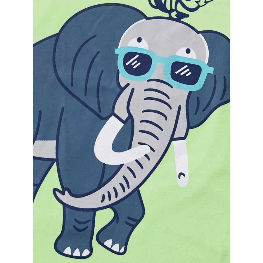 Children’s Elephant & Monkey Short Sleeve T-Shirt Apparel and Accessories