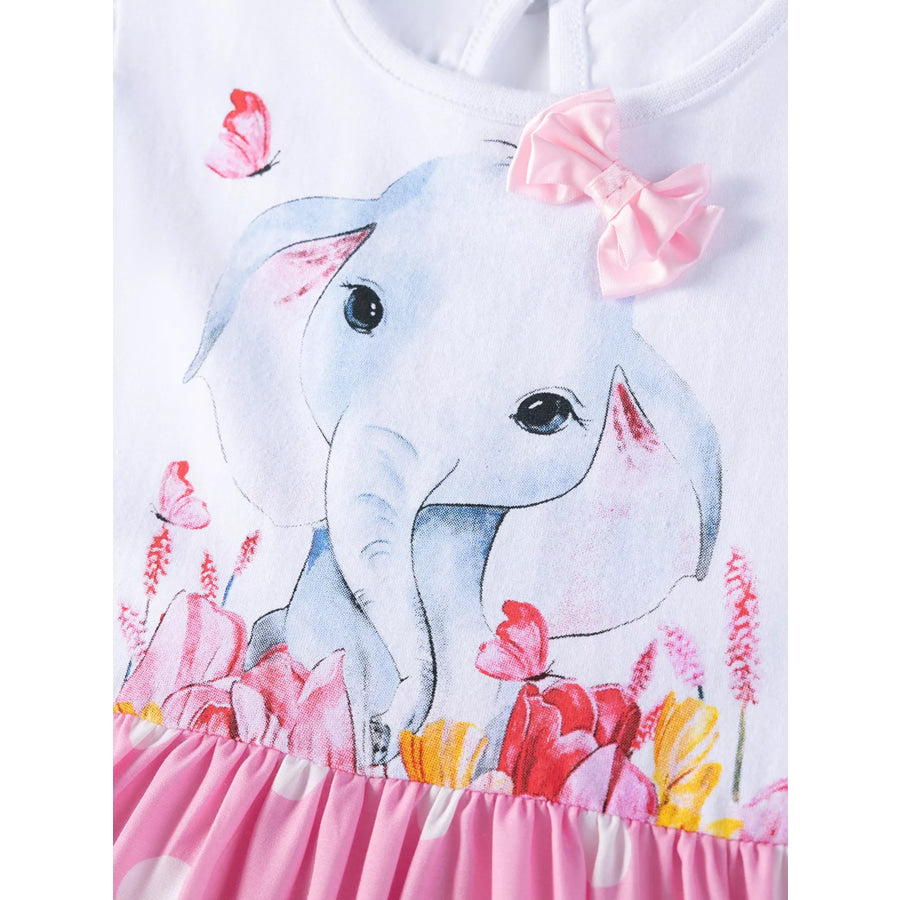 Children’s Elephant Polka Dot Ruffle Hem Dress Apparel and Accessories