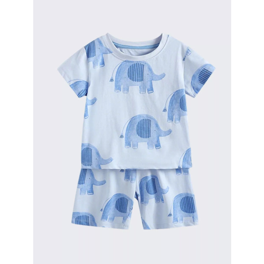 Children’s Elephant Print Tee and Shorts Set Apparel and Accessories