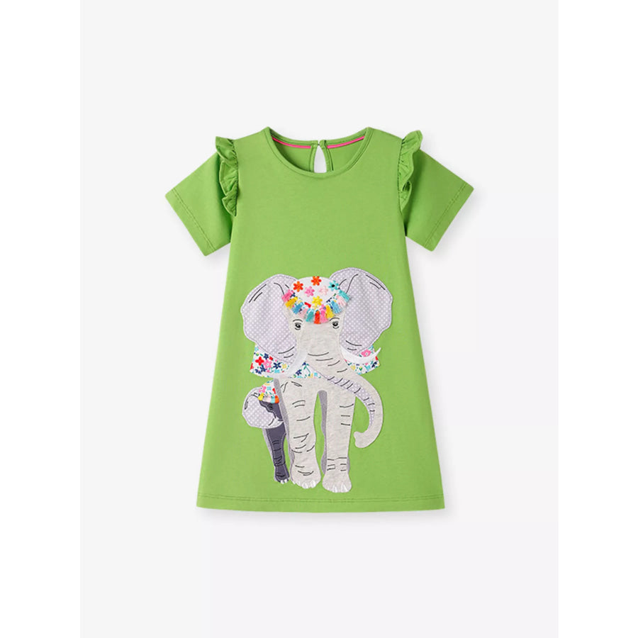 Children’s Elephant Ruffle Sleeve Dress Apparel and Accessories