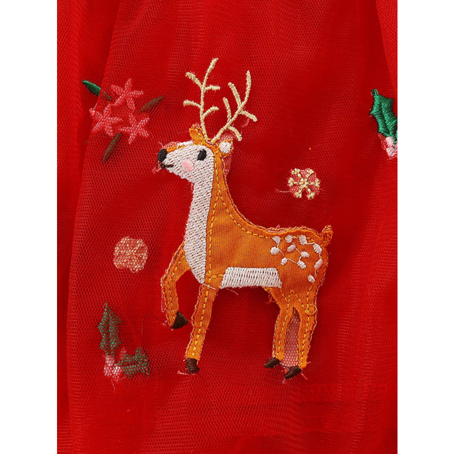 Children’s Elk Embroidered Tulle Dress Apparel and Accessories
