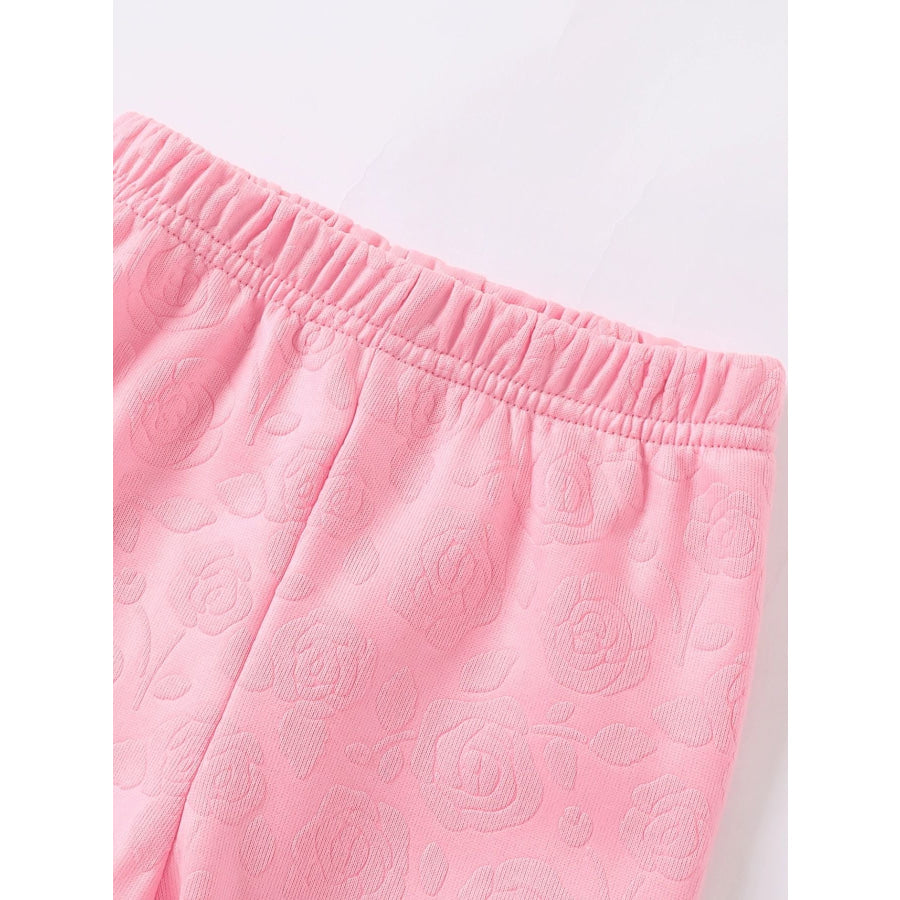 Children’s Embossed Floral Hoodie & Pants Set Apparel and Accessories