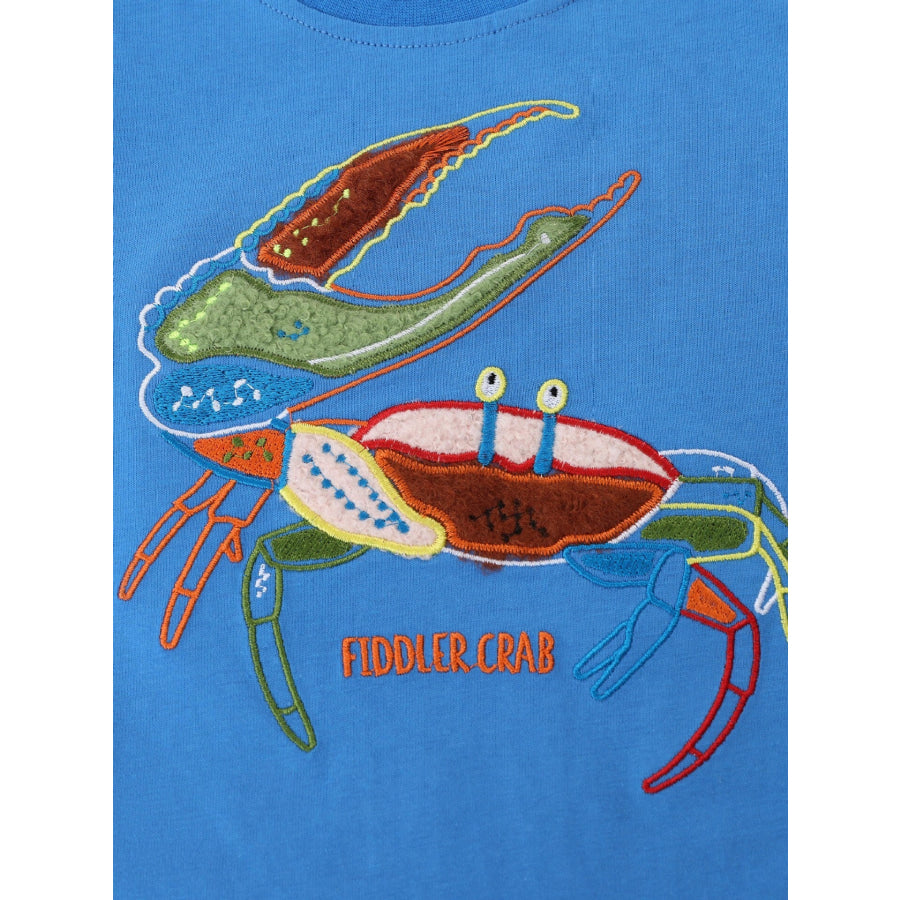 Children’s Embroidered Crab Short Sleeve T-Shirt Apparel and Accessories