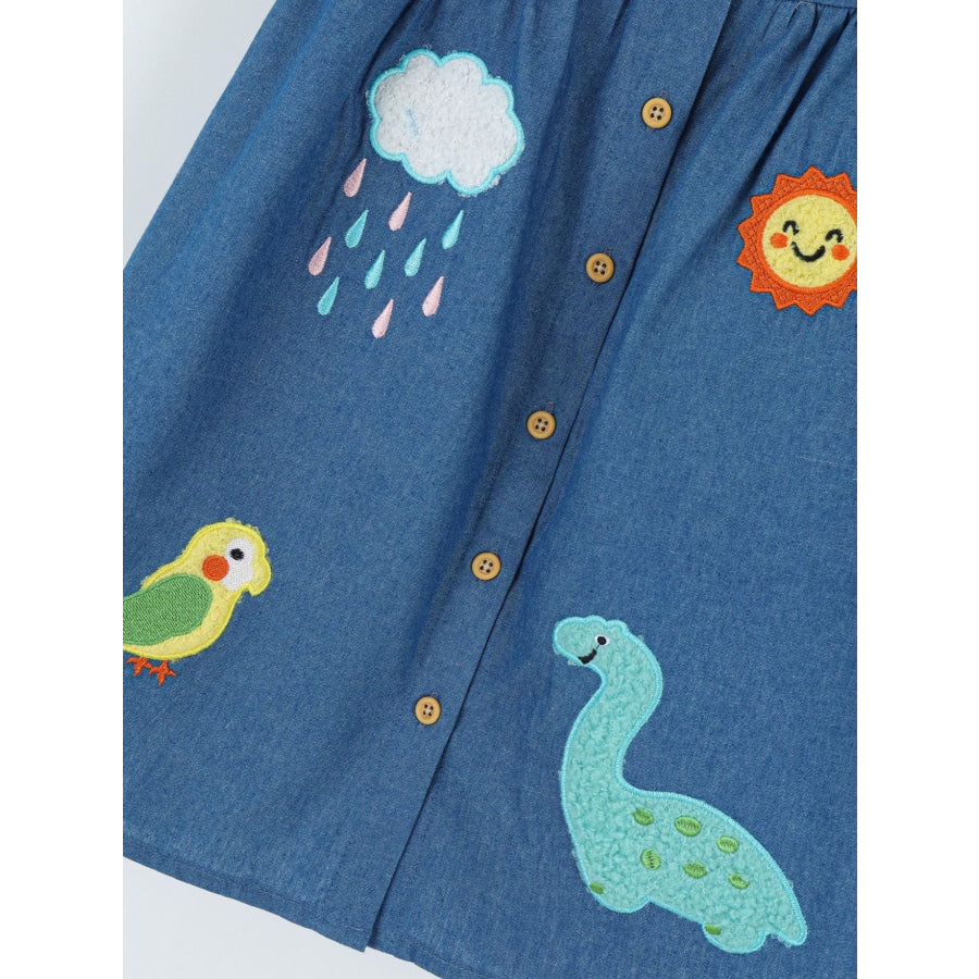 Children’s Embroidered Denim A-Line Dress Apparel and Accessories