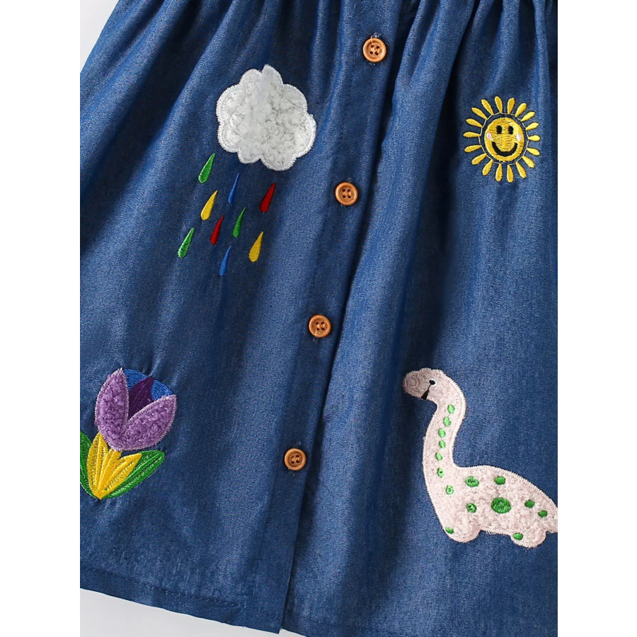 Children’s Embroidered Denim Button-Front Dress Apparel and Accessories