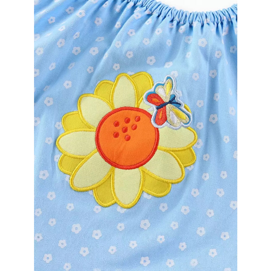 Children’s Embroidered Floral Short Sleeve Dress Apparel and Accessories