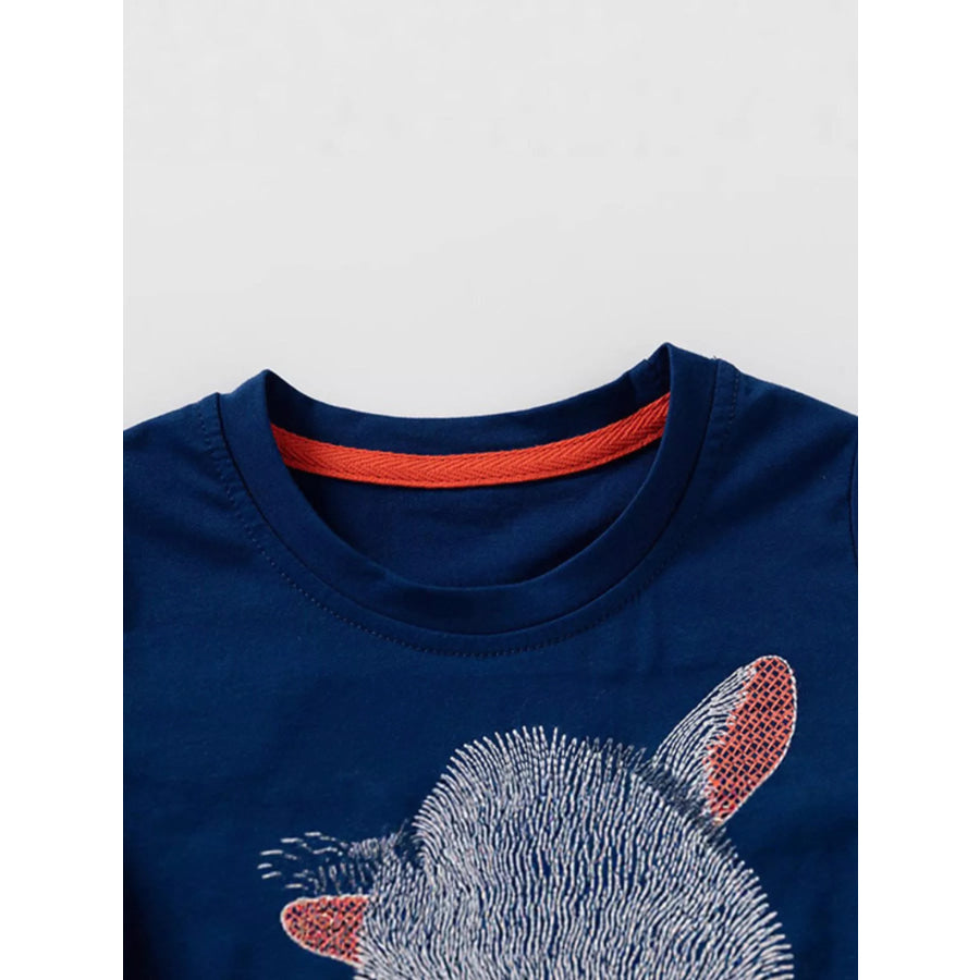 Children’s Embroidered Goat Round Neck Tee Apparel and Accessories