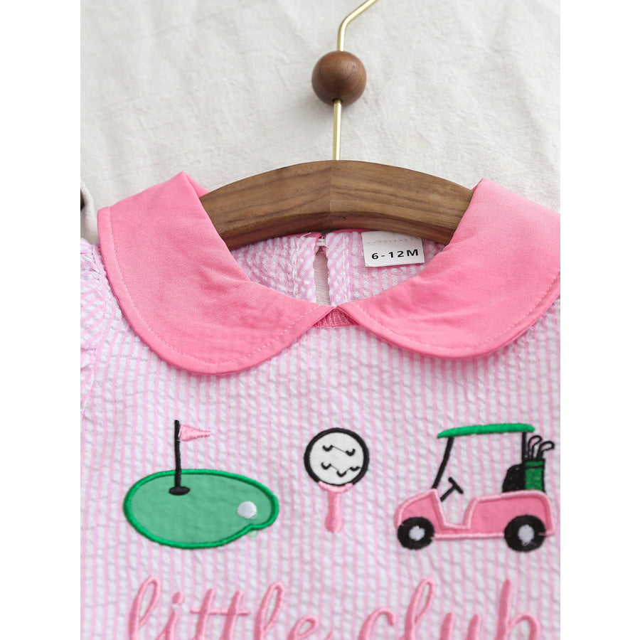 Children’s Embroidered Golf Theme Ruffle Hem Dress Apparel and Accessories