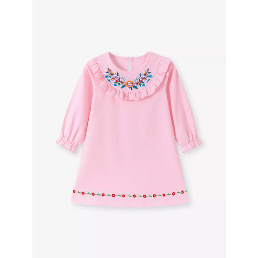 Children’s Embroidered Long Sleeve Dress Apparel and Accessories