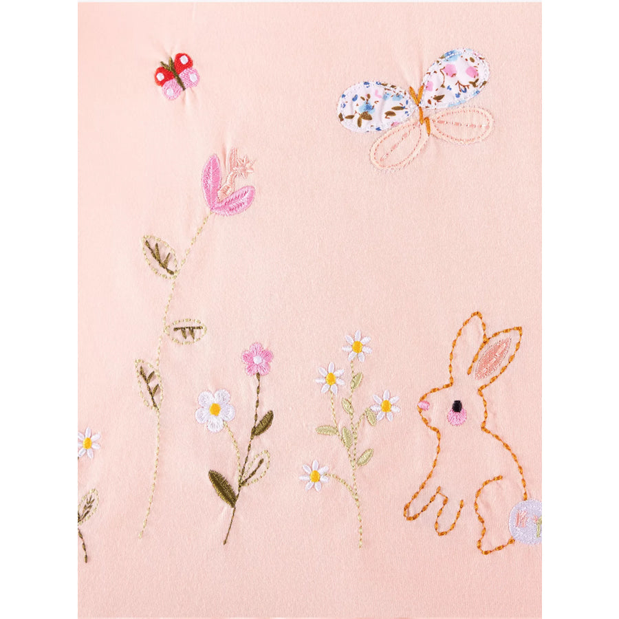 Children‘s Embroidered Long Sleeve Top and Floral Leggings Set Apparel and Accessories