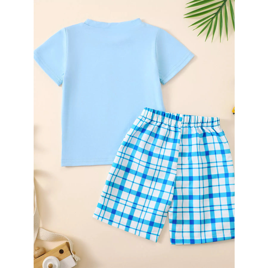 Children’s Embroidered Round Neck Tee and Shorts Set Apparel and Accessories