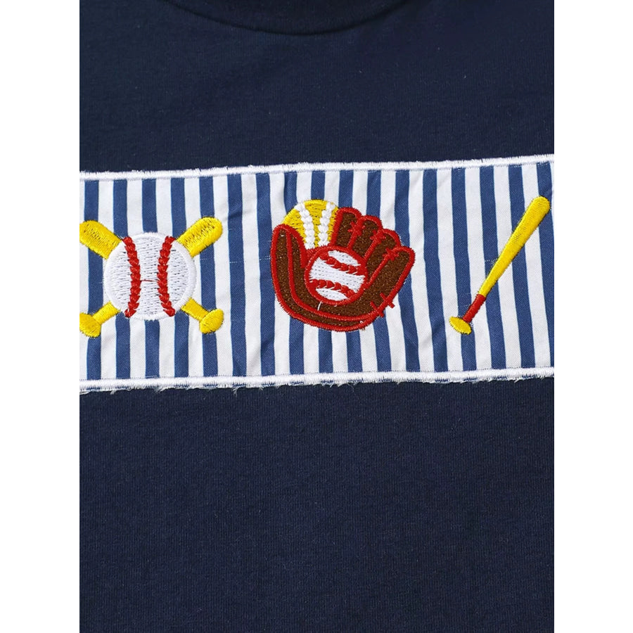 Children’s Embroidered Round Neck Tee and Shorts Set Apparel and Accessories