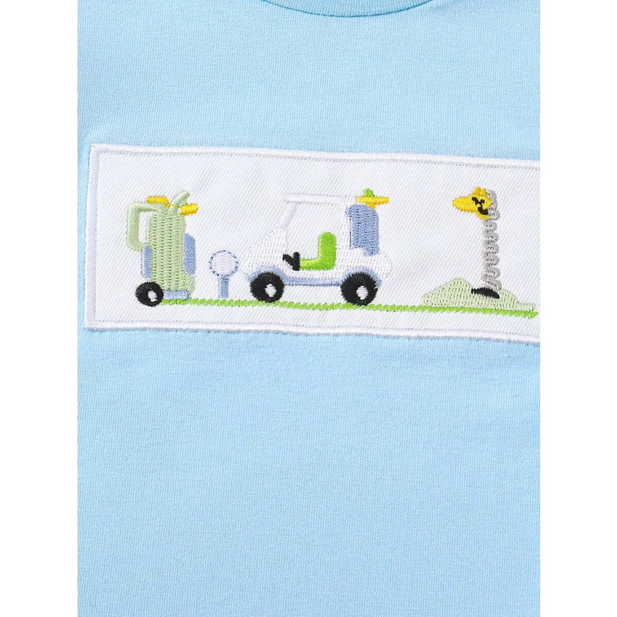 Children’s Embroidered Round Neck Tee and Shorts Set Apparel and Accessories