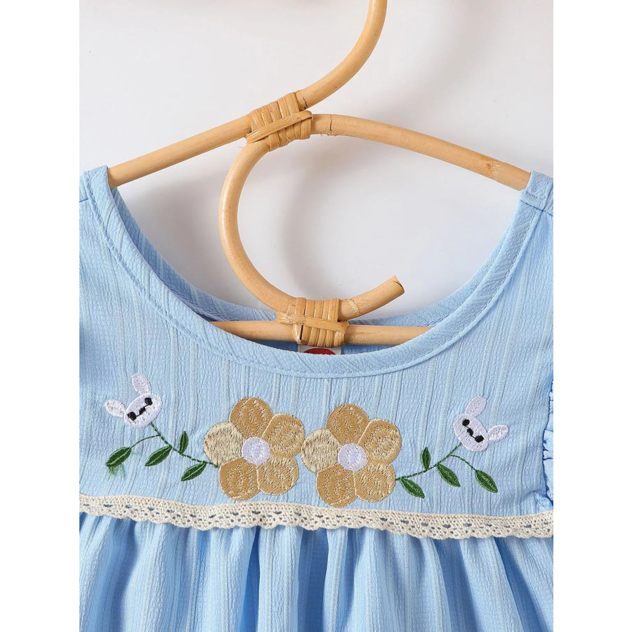 Children’s Embroidered Ruffled Hem Dress Apparel and Accessories